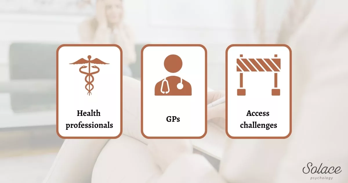 An infographic describing how people seek professional support for anxiety in Australia.