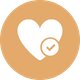 Heart and checkmark icon representing affirming and respectful counselling support