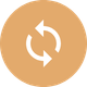 Circular line icon representing ongoing counselling and evolving support