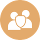 Group and shield icon representing experienced psychologists supporting complex mental health needs